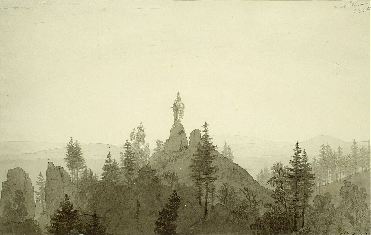 Statue of the Madonna in the Mountains by Caspar David Friedrich