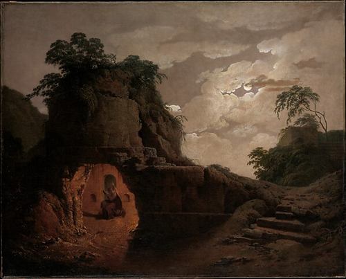 Virgil's Tomb by Moonlight, with Silius Italicus Declaiming by Joseph Wright (Wright of Derby)